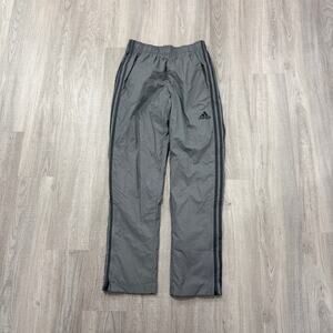Adidas Athletic Track Pants Men's Small Gray Black Zip Hem Windbreaker S86814